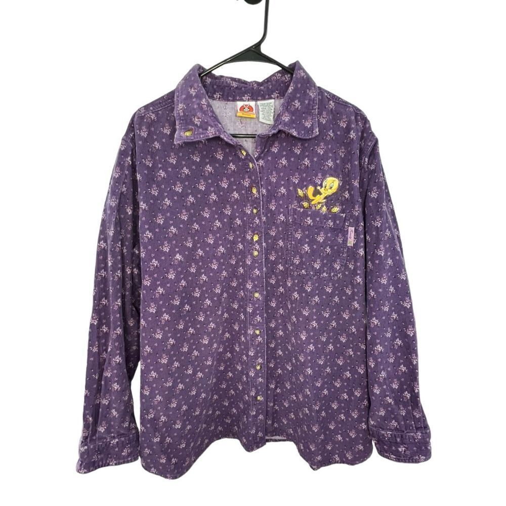 Vintage Looney Tunes Tweety Bird Long Sleeve Button Up Shirt